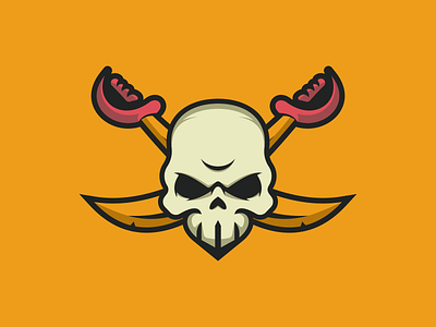 Skull Pirates branding design esports gaming helmet logo mascot pirate skull sword vector