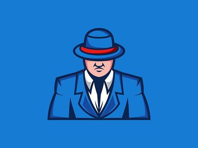 Mafia Boss boss branding character design esports gaming helmet logo mafia mascot sticker vector