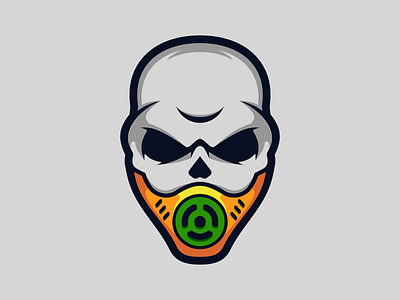 Fierce Skull branding character design esports gaming helmet logo mascot skull sticker vector