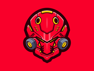 The Big Head branding character design esports gaming helmet logo mascot robot vector