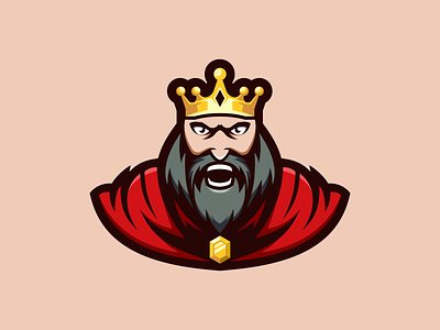 King branding character crown design esports gaming helmet king logo mascot vector