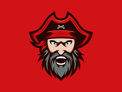 Old Pirate branding character design esports gaming helmet logo mascot pirate vector