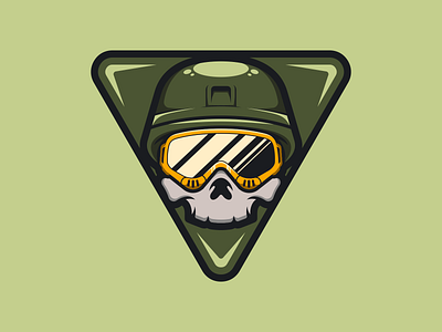 Triangle Skull army branding character design esports gaming helmet logo mascot skull soldier squad triangle vector