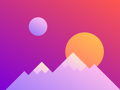 Sunset (Full) gradient gradients moon mountains sun sunrise sunset