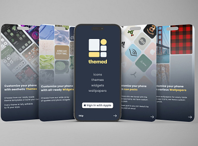 Onboarding Themed design graphic design ios app mobile app ui