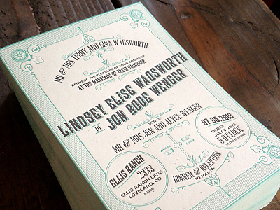 Wenger Letterpress Invitation Set invitation letterpress wedding
