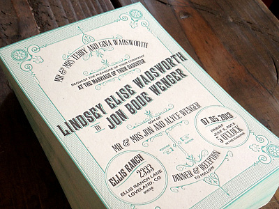 Wenger Letterpress Invitation Set