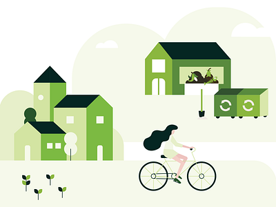 Ecospace - Lifestyle compostable ecofriendly illustration