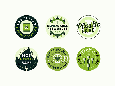 Ecospace - Badges badges compostable ecofriendly illustration