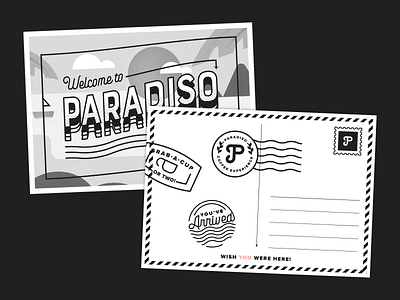 Paradiso | Postcard branding coffee postcard