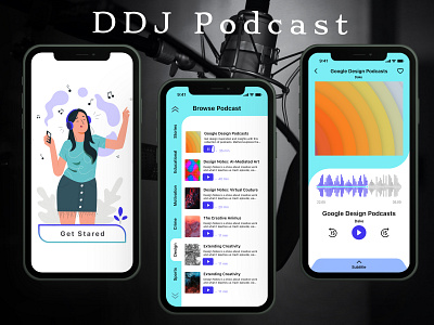 DDJ Podcast 3d animation app branding design graphic design illustration logo motion graphics typography ui ux vector