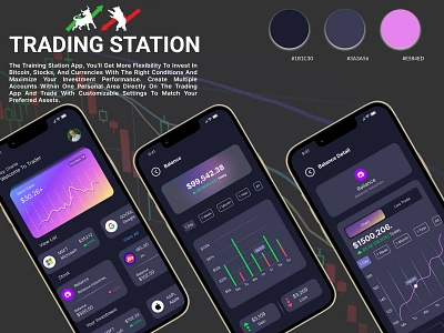 Trading Station 3d animation app branding design graphic design illustration logo motion graphics typography ui ux vector