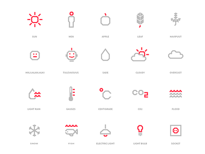 Small Weather Common Sense Icons 2 cloud design fish icon leaf sade sun uidesign uiux user experience designer user interface site weather