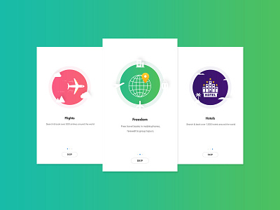 引导页 app cardboard clean design guide pages illustration travel ui user experience designer uxui