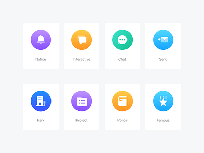 Icon app chat clean color design gradient icon notice park ui uiux design user experience designer