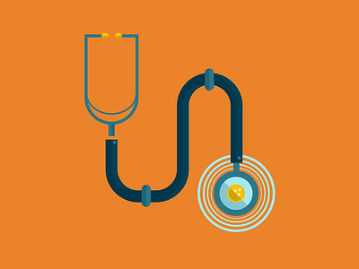 Stethoscope icon illustration illustrator medical orange stethoscope vector