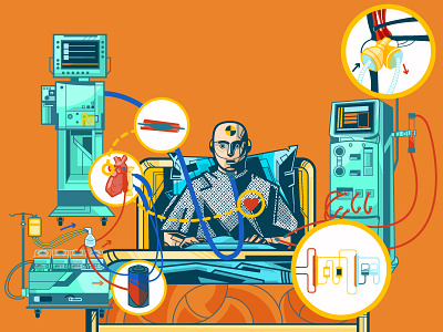Editorial Illustration geometric illustration illustrator medical vetor