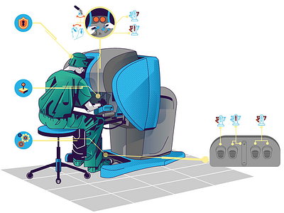 Editorial Illustration - Robotics in medicine. geometric illustration illustrator medical medicine robotic vetor