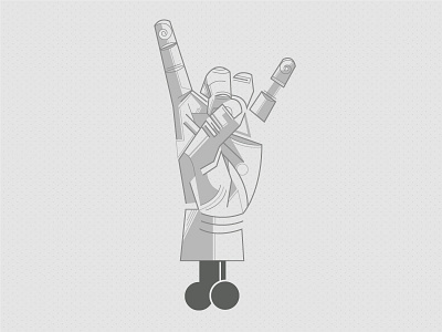 Let's rock geometric hand illustration illustrator rock vetor