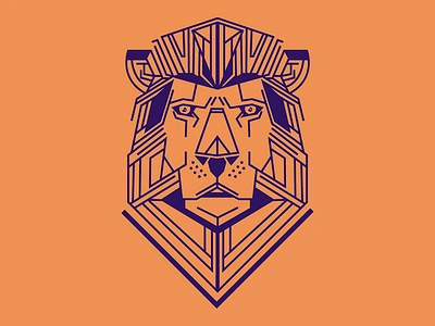 Lion geometric illustration illustrator lanister lion simetric vetor