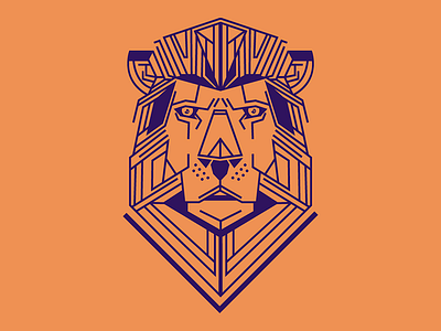 Lion geometric illustration illustrator lanister lion simetric vetor