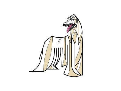 Afghan Hound dog geometric illustraor illustration vetor