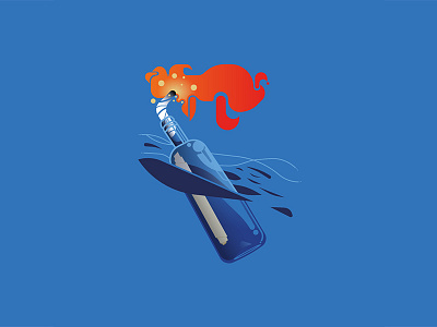 Fuck the help adobe blue bottle fire illustration illustrator sea vector vetor