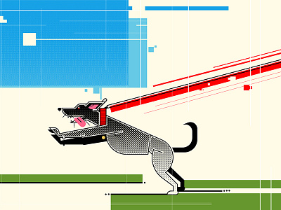 Mad Dog 09 blackdog design dog geometric glitch halftone illustratuion mad maddog vector
