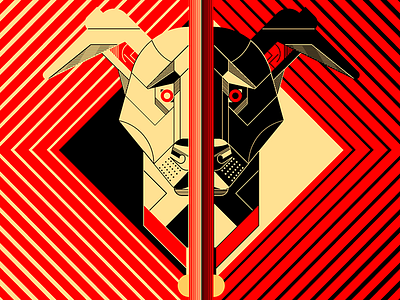 Mad Dog 13 adobe blackdog construtivism django dog geometric illustration illustrator mad maddog opart vector