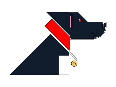 Mad Dog 18 adobe design django dog geometric illustration illustrator maddog oneline pet underdog vector