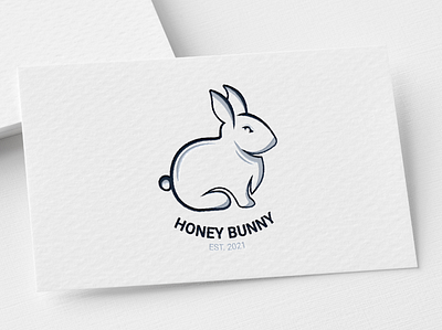 Honey Bunny Logo branding bunny custom logo design graphic design illustration logo logo design minimal rabbit typography vector