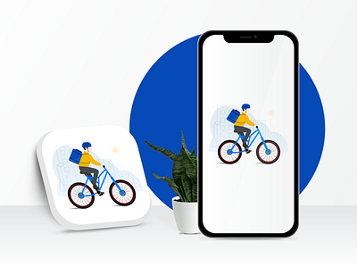 App Icon Design | Eco Delivery app icon app icon design app icon logo app logo app logo design bicycle bike branding custom logo cycle delivery delivery boy design eco food graphic design illustration logo mascot vector