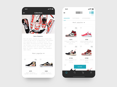 Ecommerce App | Product Listings adidas app design ecommerce app hypebeast jordan nike sneakerhead sneakers supreme swoosh vans