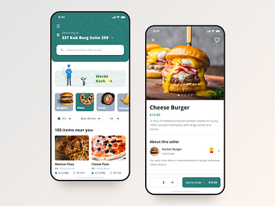 Food Delivery App app app design burger menu clean delivery app details food food app minimalist pizza ux