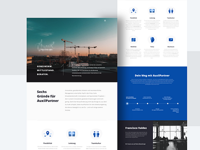 Landing Page for Restructuring Consulting Boutique clean consulting contractor landing page minimalist restructuring webdesign