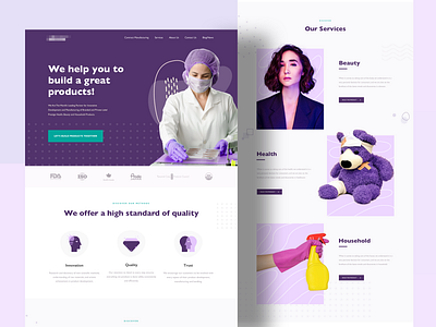 Landing Page for Innovative Manufacturer art artist artsy beauty health healthcare household innovative manufacturer marketing minimalist product ux webdesign