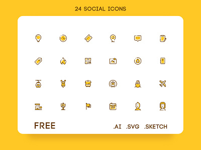24 Free Social Icon Set airplane cable car flag free icon media sign social tag travel vector