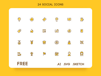 24 Free Social Icon Set by Pudge on Dribbble