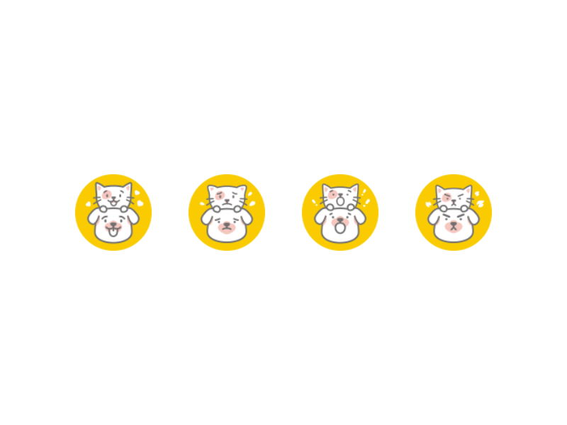 Dog&Cat Emoji animals animation cartoon cat dog doggy funny icon kitty line linear website