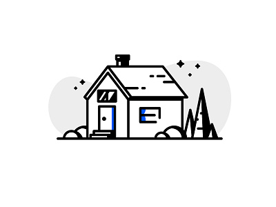 House home house icon illustration jungle life line relex rest tree