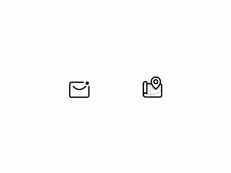 Email&Maps - Micro Interaction 021 button interaction ae svg web android ios pyrats safari location map notify notification message line email animation icon bodymovin lottie