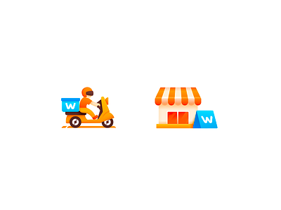 Icon 2x carrier convenience store deliver delivery express icon illustration mall motorbike motorcycle order package send shop shopping store supermarket transport ui vector