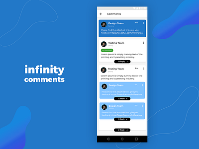Infinity Comments app color comments concept design loop ui user experience design