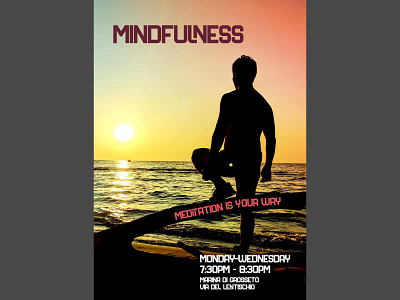 Poster for a Mindfulness Course near the sea design graphic design illustration photo poster