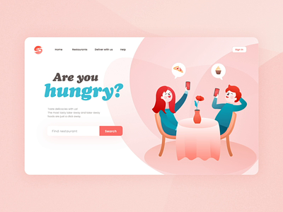 Food delivery service affinity designer aftereffects animation boy illustration characters color cutlery delivery service food girl illustration hand drawn illustration loader animation pizza restaurant shape animation transition ui ux
