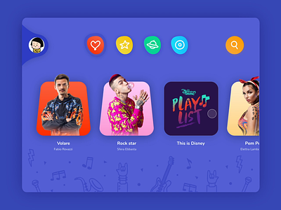 Concept Spotify Kids color kids music music player playlist song ui wave