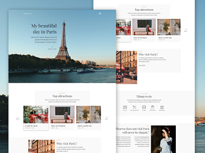 TRAVELLE - Travel Landing Page clean french landing page landingpage minimal paris travel traveling typography web design