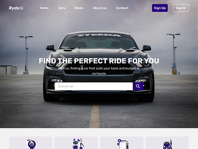 Ryde Landing Page landing page ui ui design