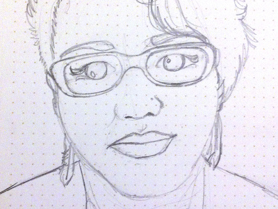 Illustration practice glasses hair illustration pixie portrait self portrait sketch woman