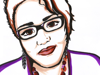 Self-Portrait Experiment asymmetry glasses hair illustration portrait prismacolor self portrait